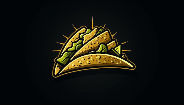 Photo taco vector black background
