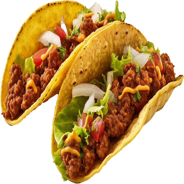 Taco on white background