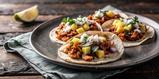 Tacos al pastor mexican taco street food in mexico city | Premium AI