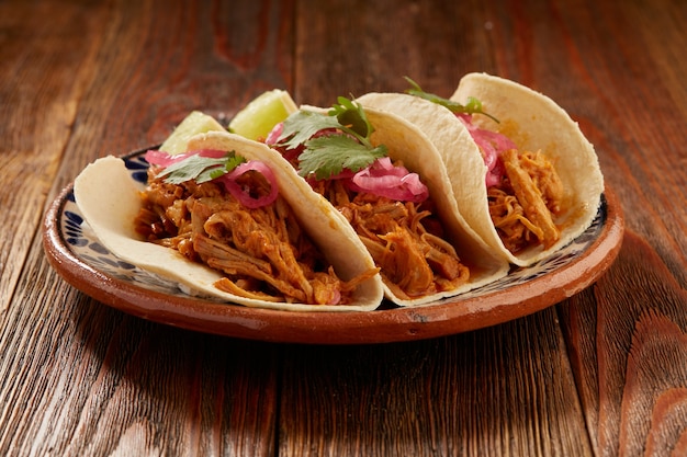 写真 tacos de cochinita pibil comida tipica mexicana