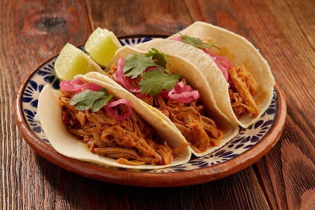 사진 tacos de cochinita pibil comida tipica mexicana