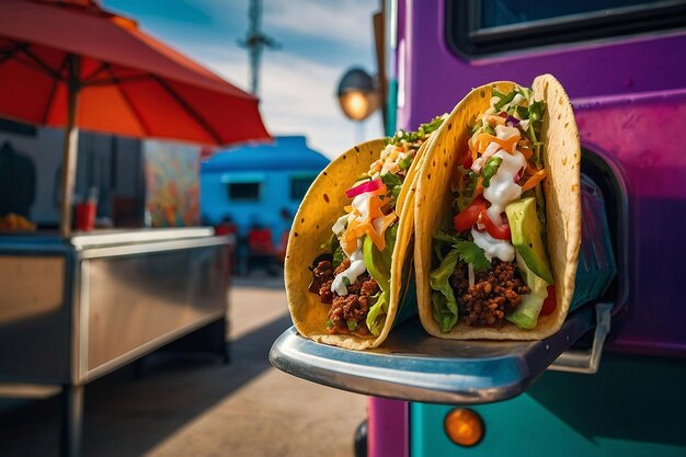 Tacos geserveerd in een Mexicaanse cantina