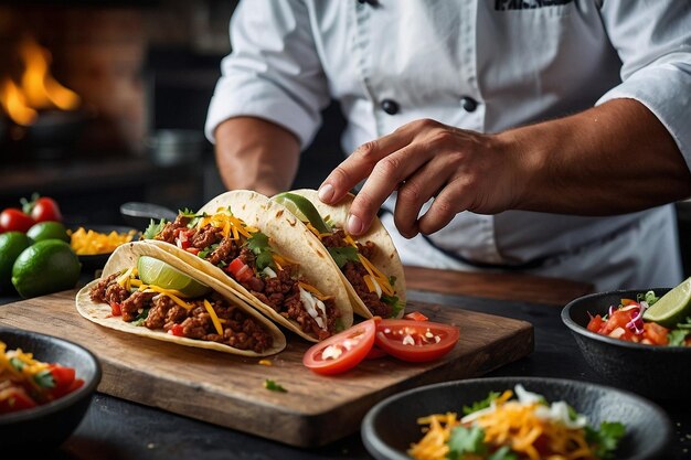 Tacos met een focus op de handen