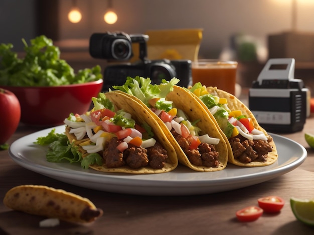 tacos met vlees en groenten Mexicaanse keuken stijl