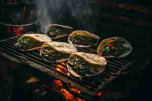 Photo tacos preperation on a grill pan