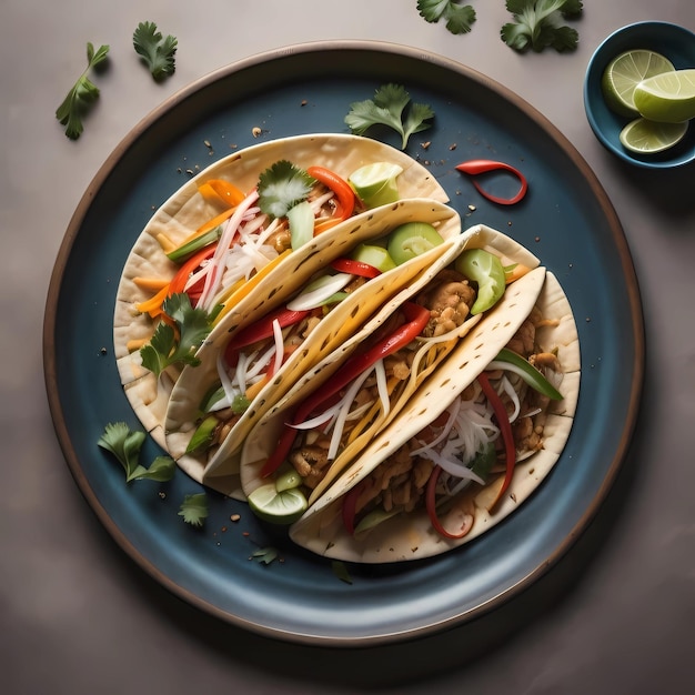 Tacos on a round tray