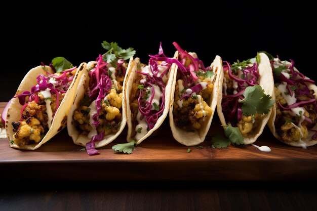 Tacos with Crispy Cauliflower and Slaw