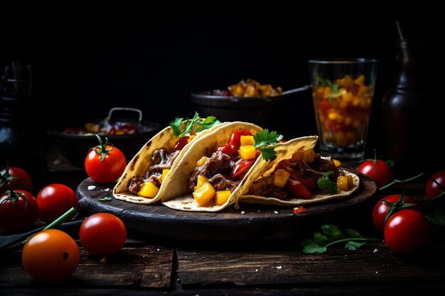 Tacos with Mango Jerk Chicken