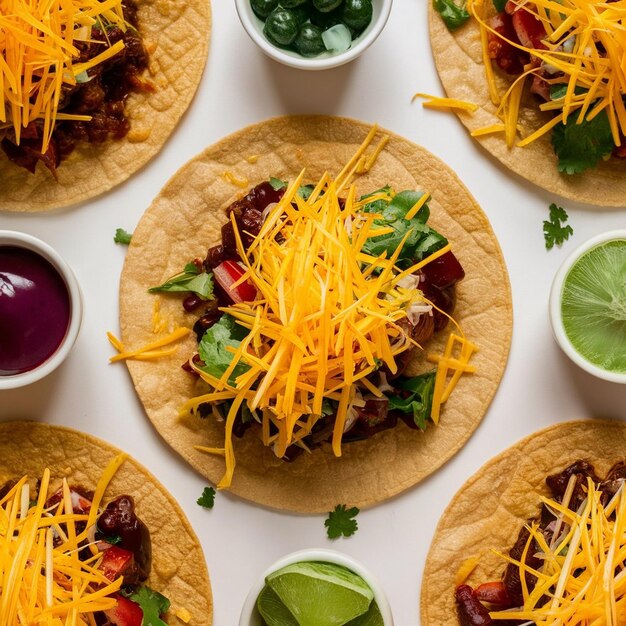 Photo tacos with shredded cheese on top