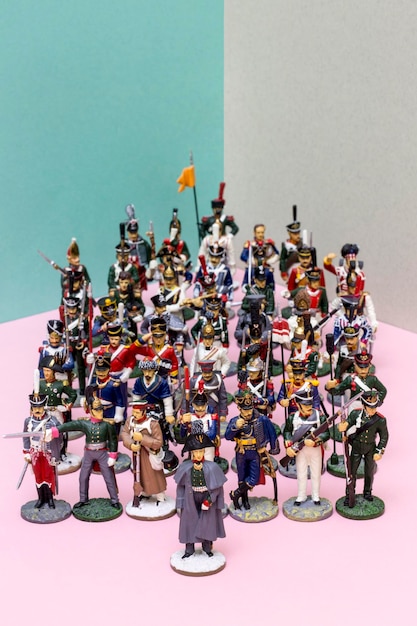Tactical formation of tin soldiers during the Napoleonic wars of 1812