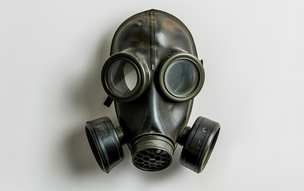 Photo the tactical role of gas masks in military defense on white background
