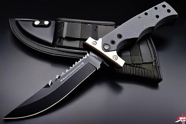 Photo tactical tanto knife with kydex sheath