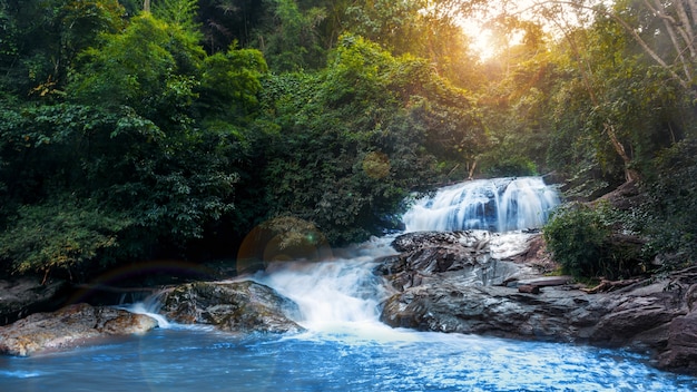 Tad Mork waterfall in northern of thailand, Chiangmai, Thailand