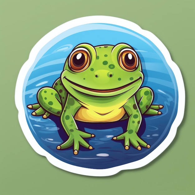 Tadpole Young frog sticker Generative AI