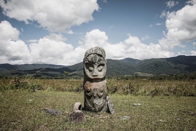 Photo tadulako statue in doda village poso central sulawesi indonesia