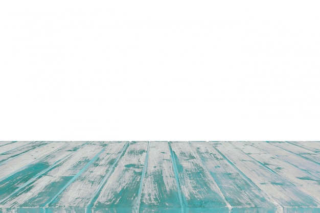 Tafel gemaakt met turquoise en witte planken zonder achtergrond