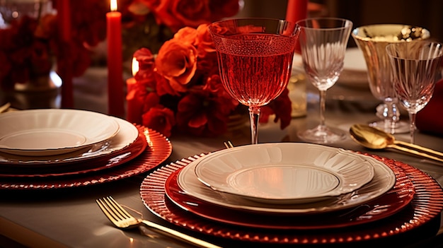 tafel in rode kleur