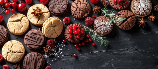 Tafel met met frost bedekte koekjes