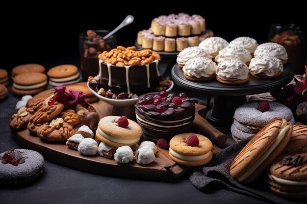 Foto tafel met verschillende koekjes