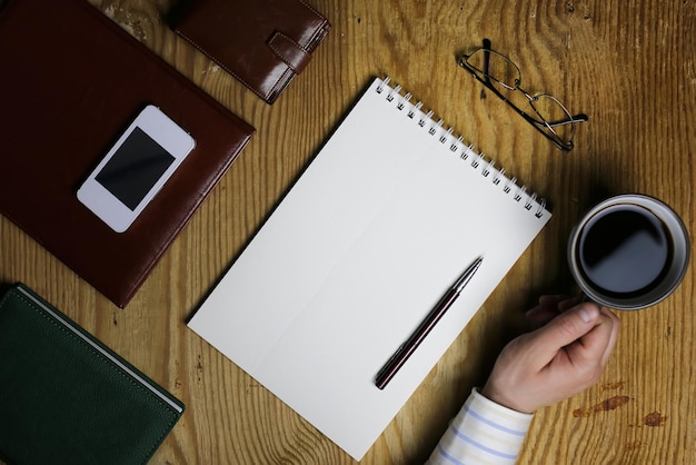 Tafel schrijven hand kantoor weergave