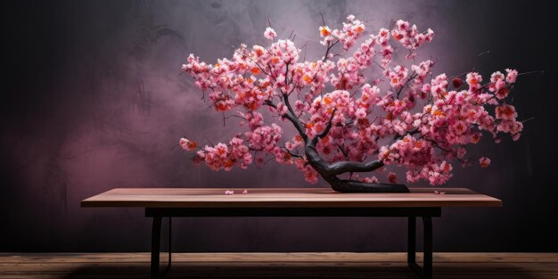 Tafel voor weergave en presentatie van bloeiende bomen