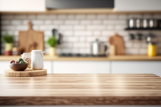 Tafelblad En Achtergrond Keuken Kamer Blur