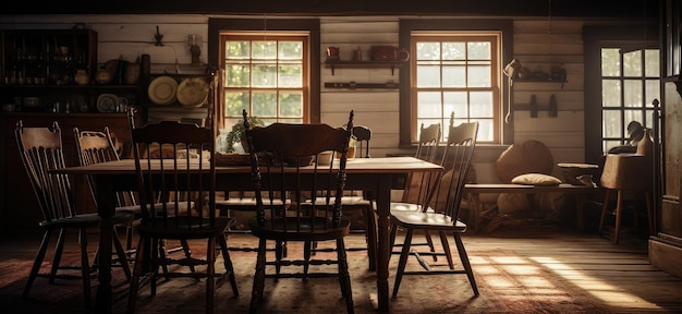 Tafels en stoelen in een binnenrestaurant