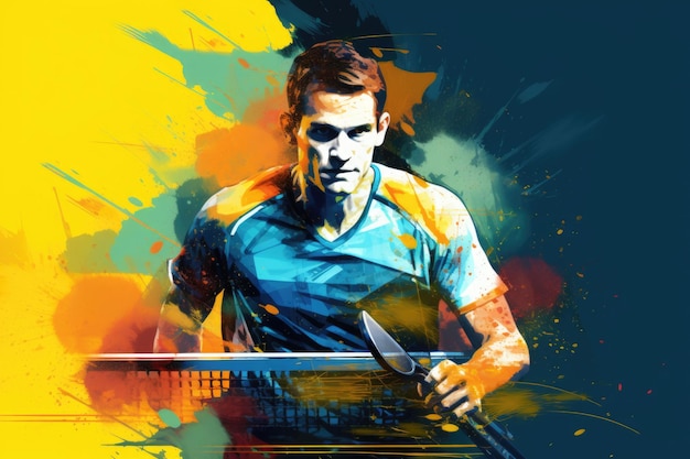 Tafeltennis speler sport concept poster