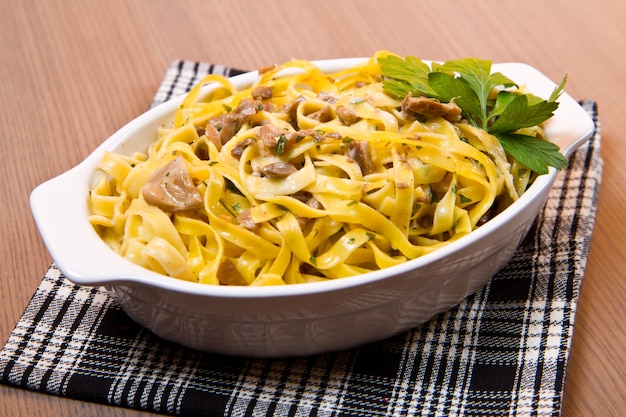 Tagliatelle met paddenstoel