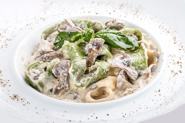 Tagliatelle with mushrooms Traditional Italian dish