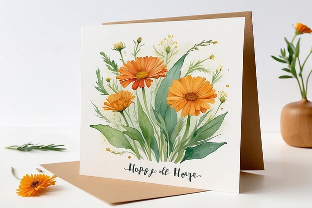 Photo tags tranquil garden scene calendula blooms gentle breeze illustration art flora nature arti