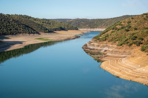 The Tagus River as it passes through the Monfrague National Park in Extremadura Spain