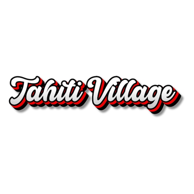 Foto tahitivillage text 3d zilver rood zwart wit achtergrondfoto jpg