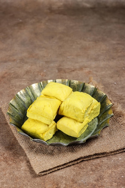 Tahu kuning or raw yellow tofu is one of type traditional food in Indonesia