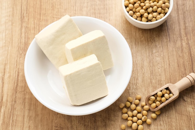 Tahu Putih or Tofu, one of raw ingredient food made from fermented soybean extract.