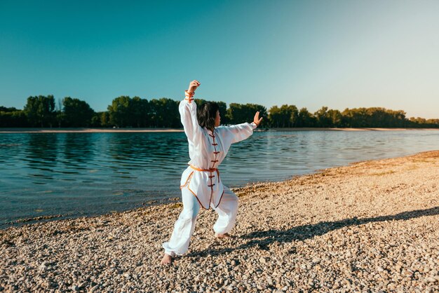 Tai chi on lake