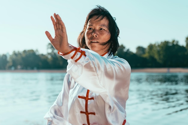 Tai Chi on lake