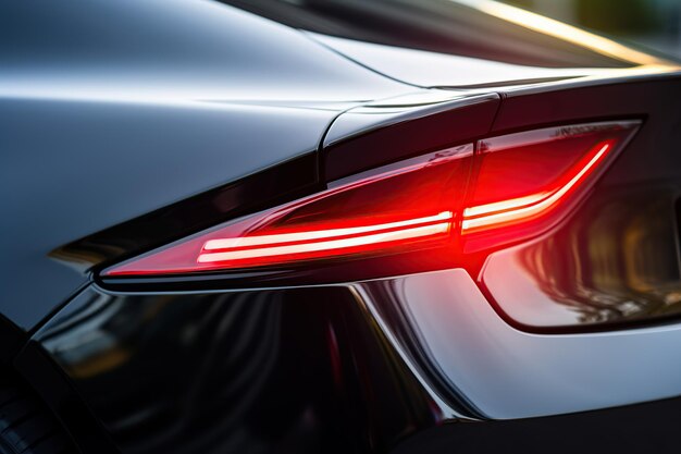 Taillights of a new modern car closeup