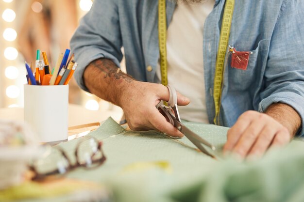 Tailor with scissors