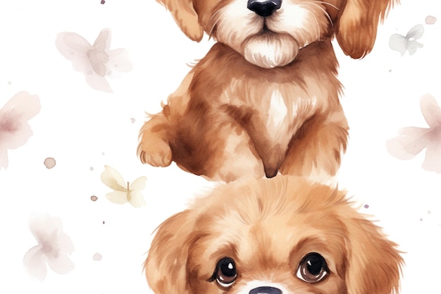 Photo tailwagging treasures adorable dog watercolor patterns charming tails whimsical watercolor dogs at p