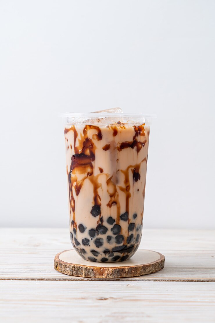 Photo taiwan milk tea with bubble