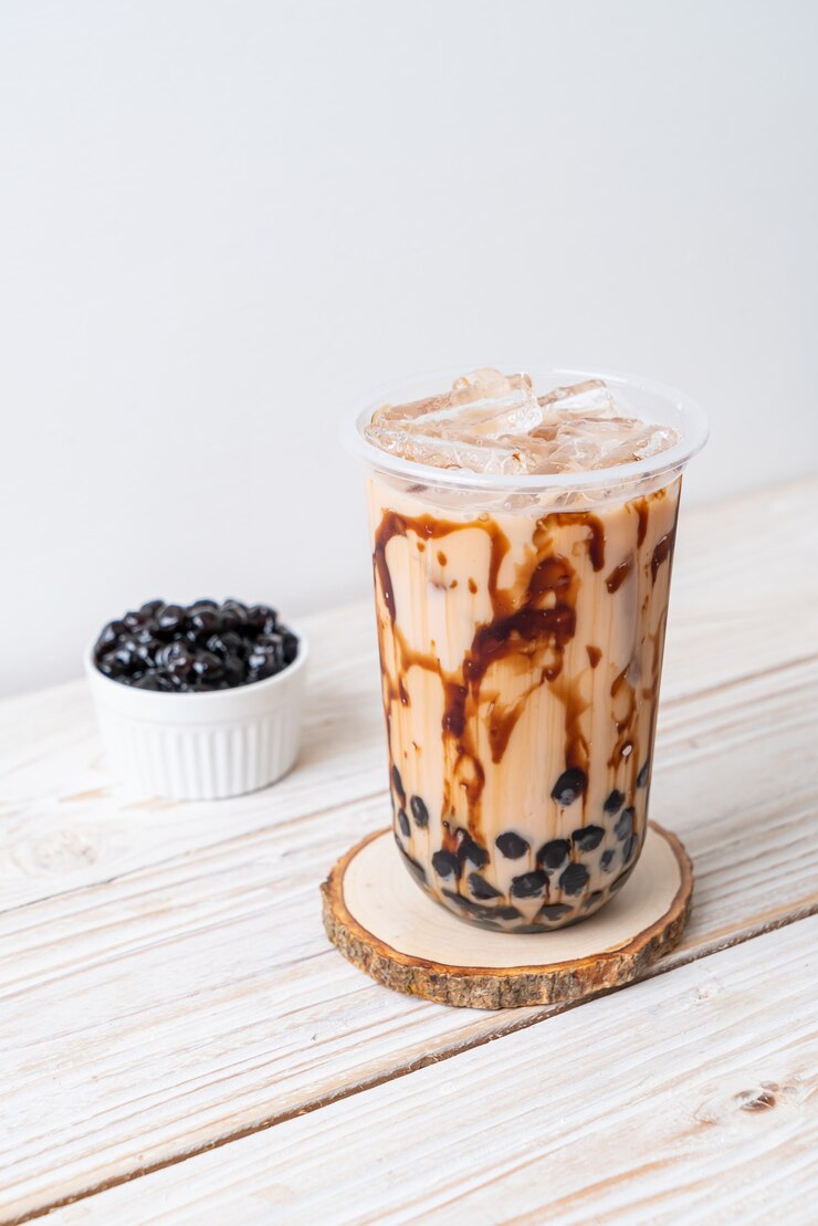 Photo taiwan milk tea with bubble