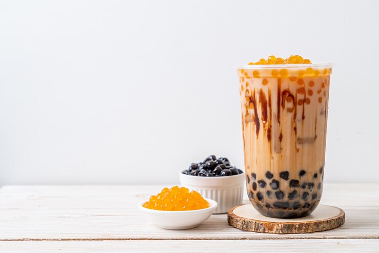 Photo taiwan milk tea with bubble