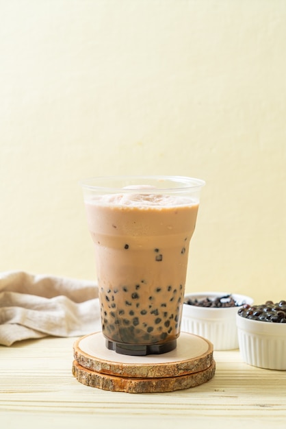 Taiwan milk tea with bubbles - popular Asian drink