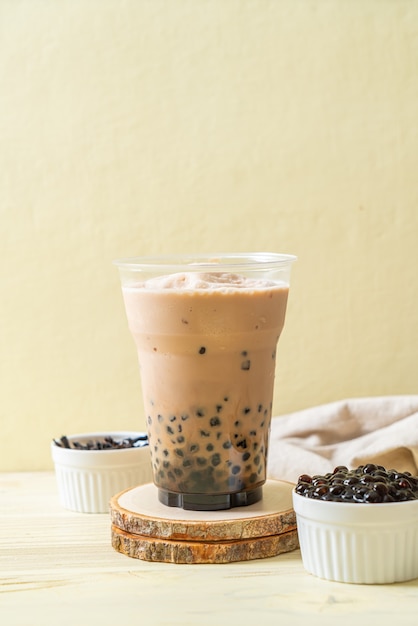 Taiwan milk tea with bubbles - popular Asian drink