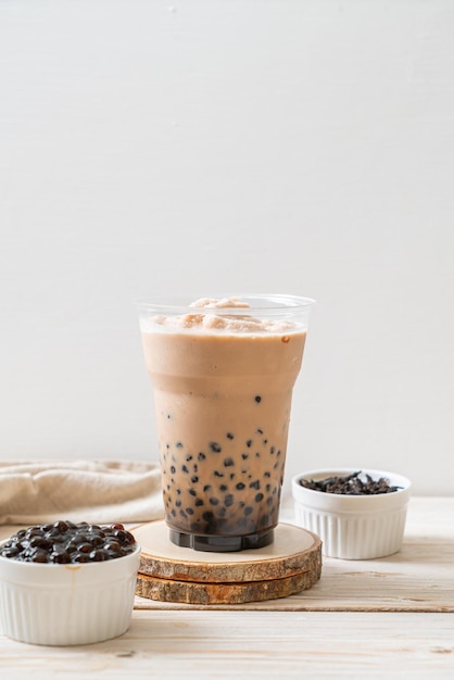 Taiwan milk tea with bubbles - popular Asian drink