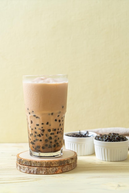 Taiwan milk tea with bubbles - popular Asian drink