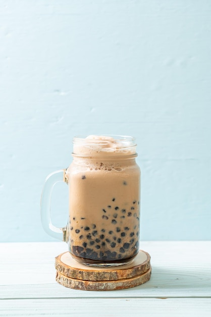 Taiwan milk tea with bubbles - popular Asian drink