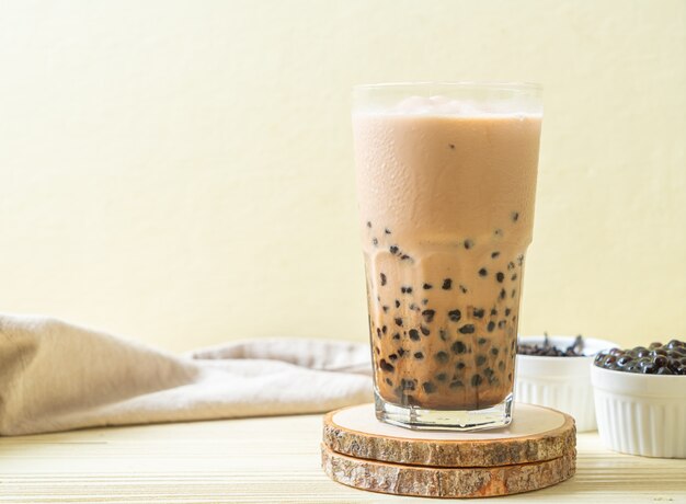 Photo taiwan milk tea with bubbles