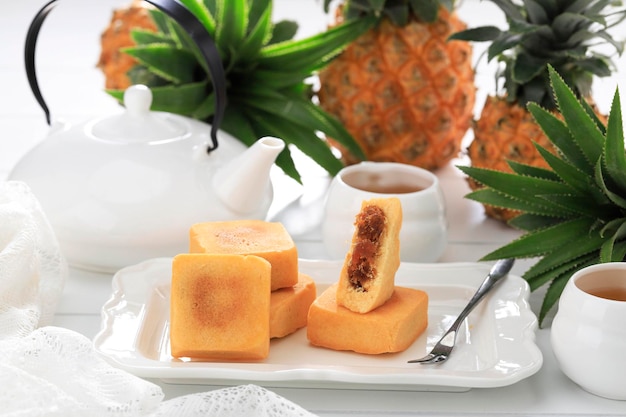 Taiwan Traditionele Chinese Ananastaartjes Cookies. Nastar Taiwan of Hongkong.